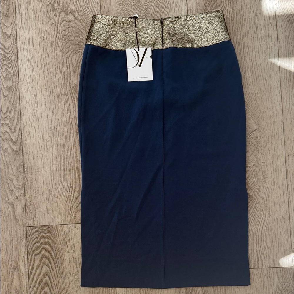 Diane Von Furstenberg blue and silver Pencil Skirt - Picture 6 of 6